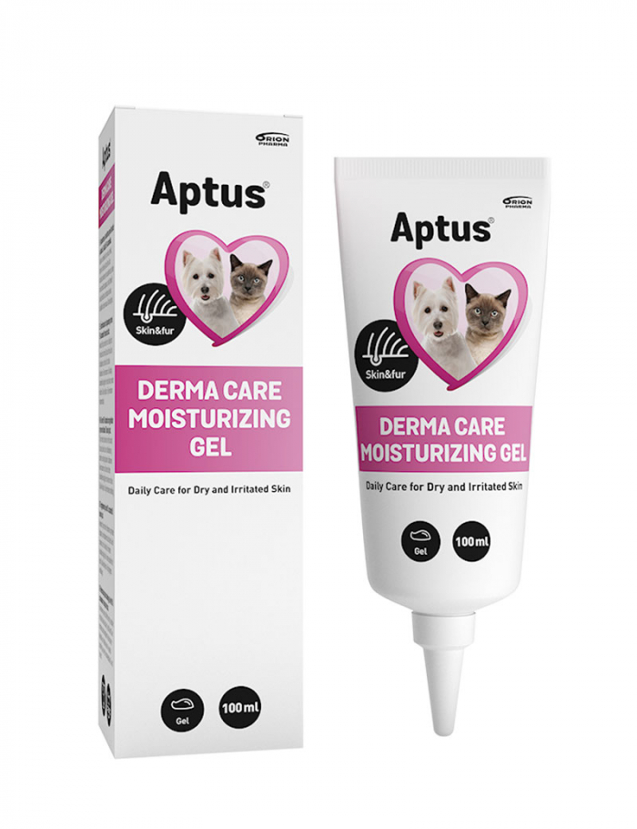 Aptus Derma Care Moisturizing Gel för irriterad hud hos katt och hund.