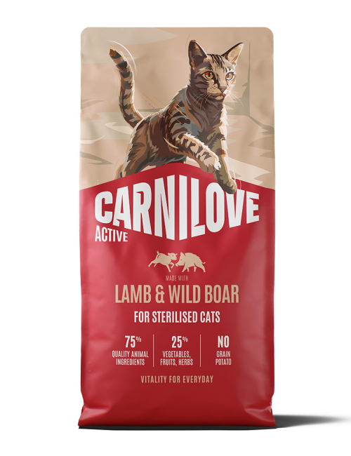 CARNILOVE-ACTIVE-Cat-Lamb-Wildboar-sterilised-adults-6KG