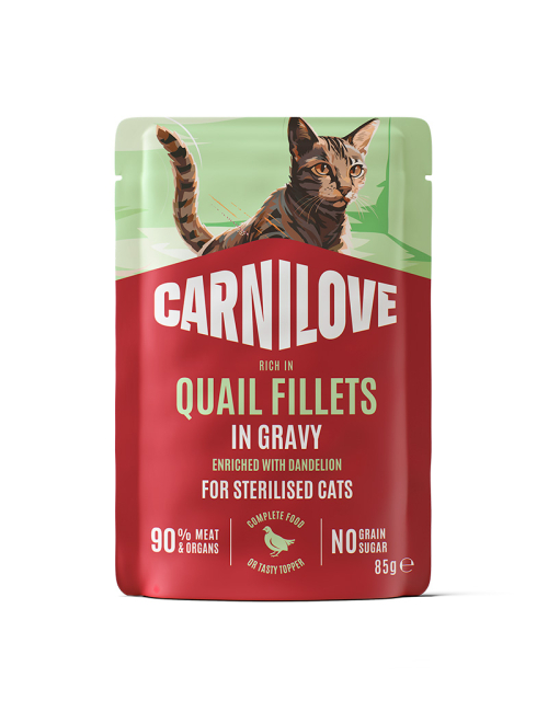 CARNILOVE-Cat-POUCH-GRAVY-Quail-Dandelion-sterilized85G