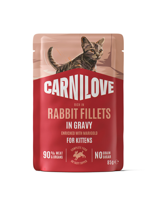 CARNILOVE-Cat-POUCH-GRAVY-Rabbit-Marigold-kittens-85G