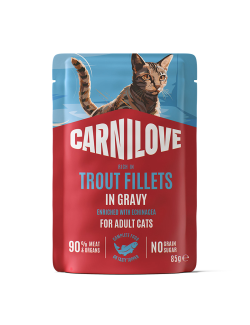 CARNILOVE-Cat-POUCH-GRAVY-Trout-Echinacea-85G