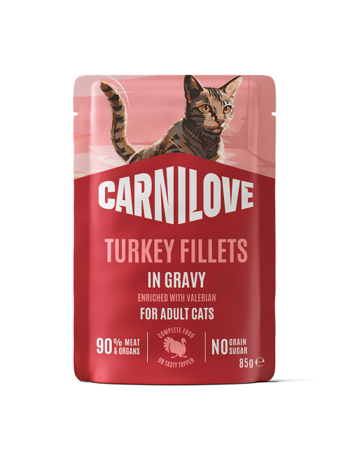 CARNILOVE-Cat-POUCH-GRAVY-Turkey-Valerian-85G
