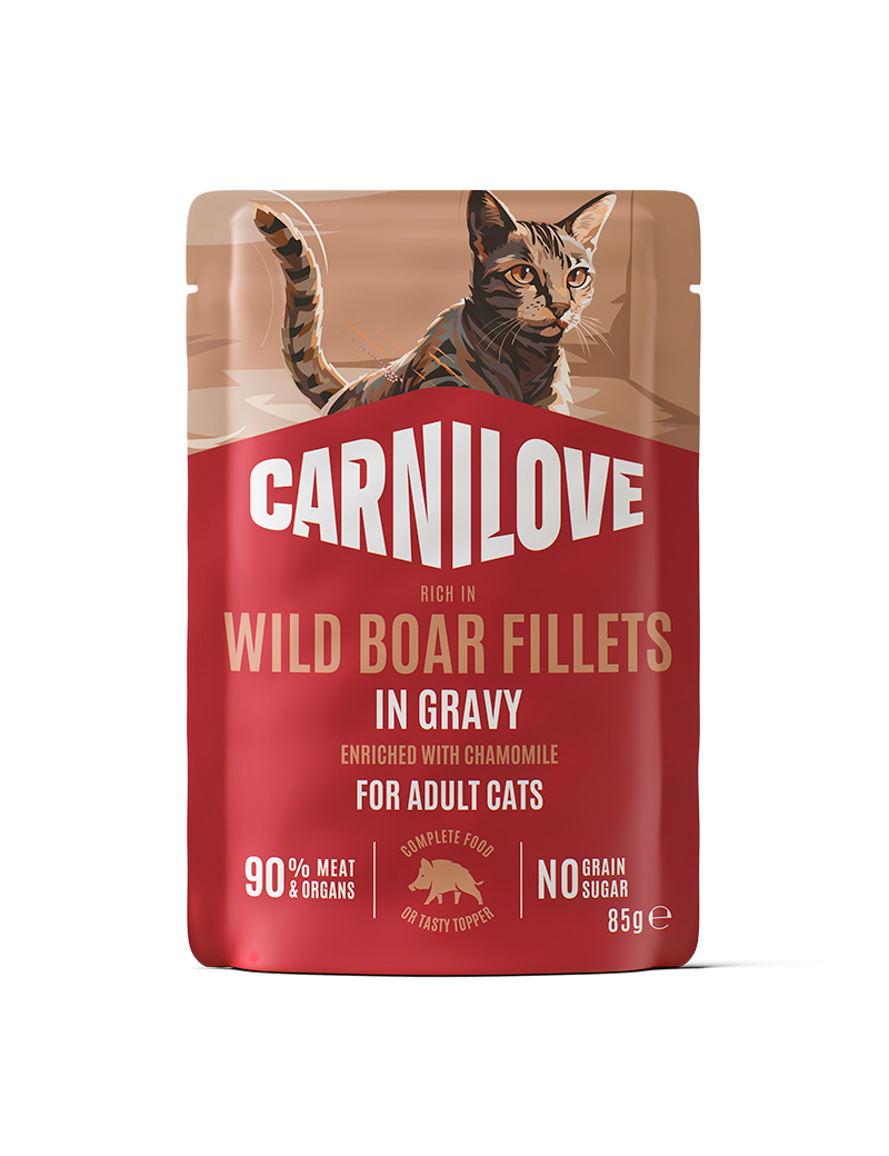 CARNILOVE-Cat-POUCH-GRAVY-WildBoar-Chamomile-85G CARNILOVE-Cat-POUCH-GRAVY-WildBoar-Chamomile-85G