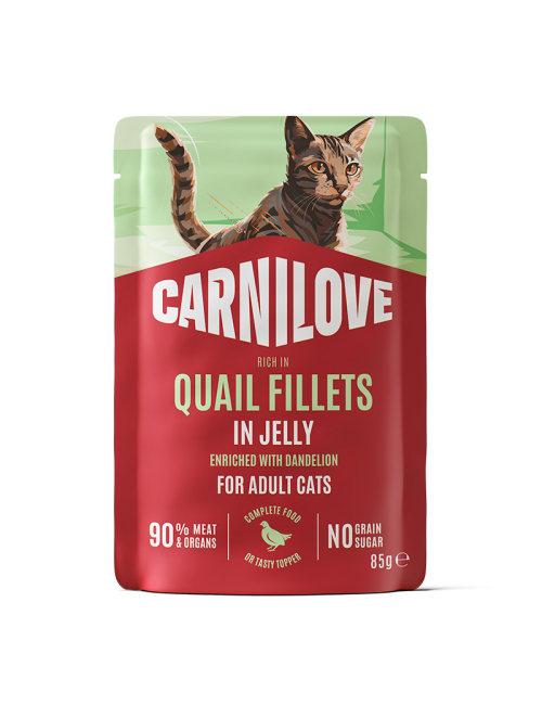 CARNILOVE-Cat-POUCH-JELLY-Quail-Dandelion-sterilized-85G