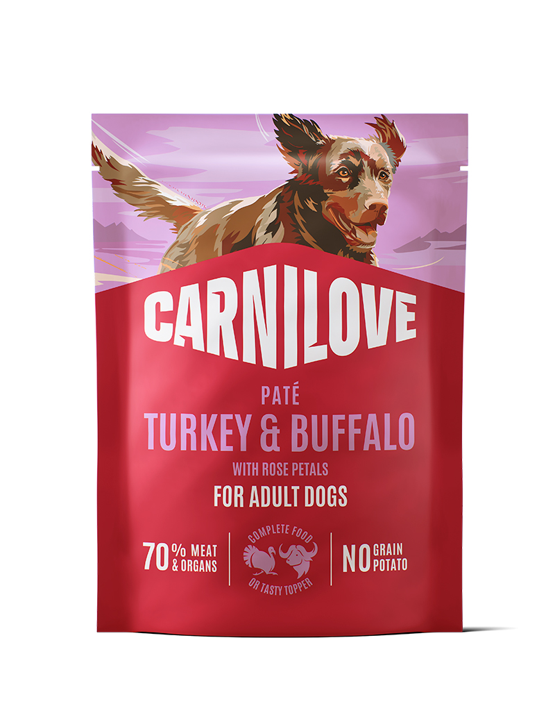 CARNILOVE-Dog-POUCH-Pate-Buffalo-Rose-300G CARNILOVE-Dog-POUCH-Pate-Buffalo-Rose-300G