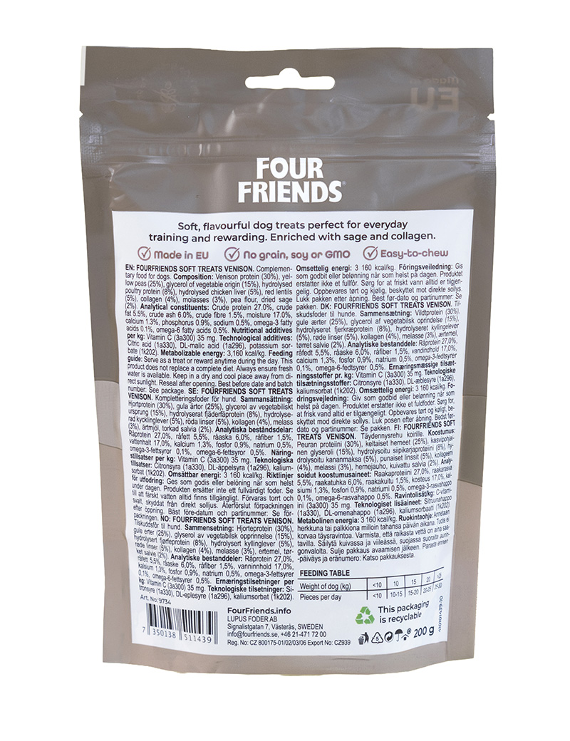 FourFriends_Soft_Treats_Venison_200g_Back FourFriends_Soft_Treats_Venison_200g_Back